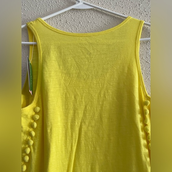 NWT - Lilly Pulitzer Women’s Small Yellow Sleeveless McKee Top with Pom Poms - Picture 13 of 16